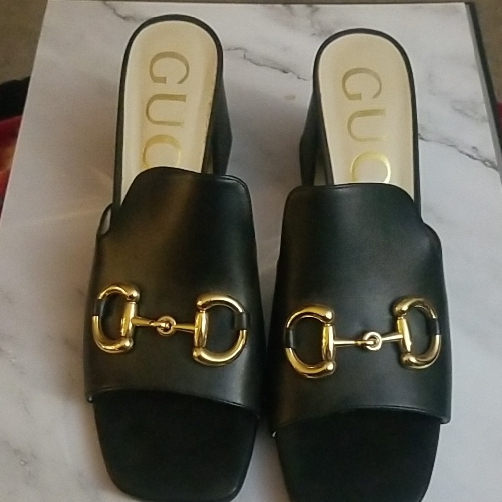 Gucci Nappa Horsebit Slides